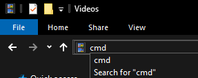Windows address bar cmd