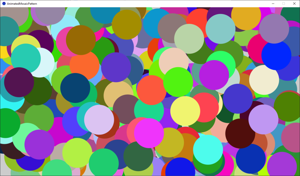 processing random colour mosaic circles