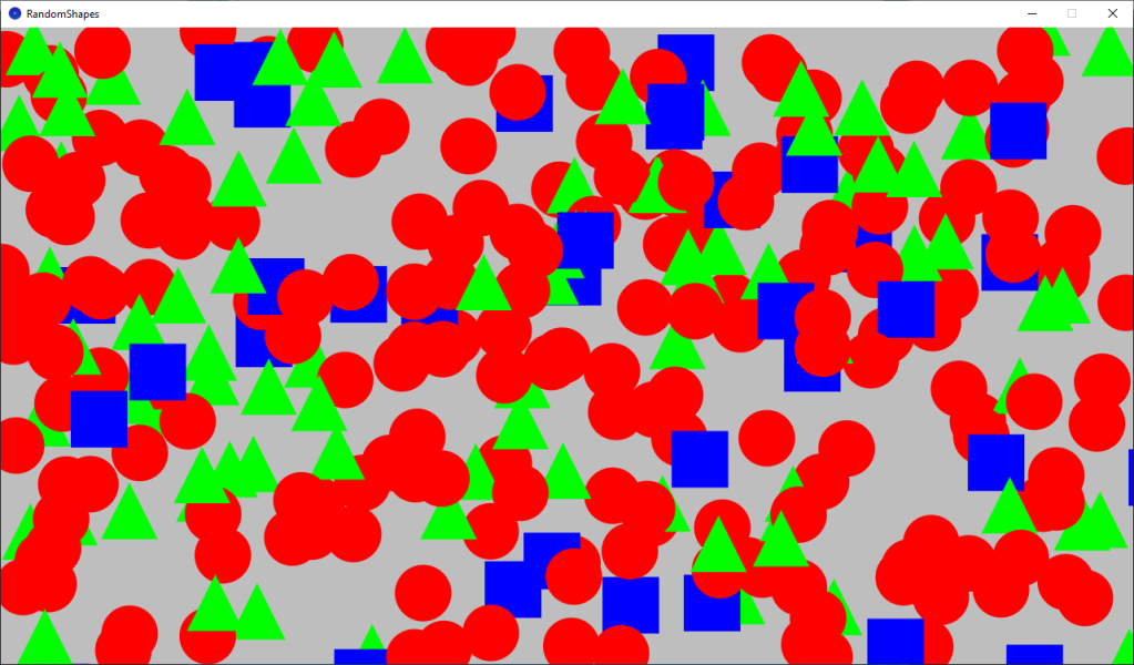 Drawing random shapes using probability in Processing