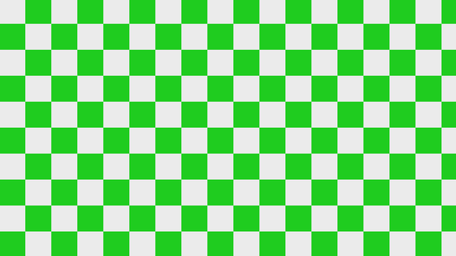 green and white checkerboard pattern with aspect ratio correction