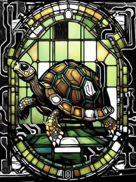 circle transition effect with tortoise and viking images from Astro Planes Art