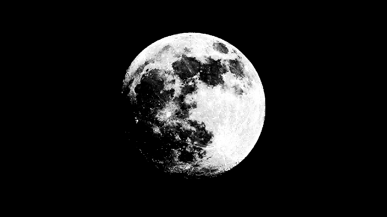 full moon greyscale halftone overlay