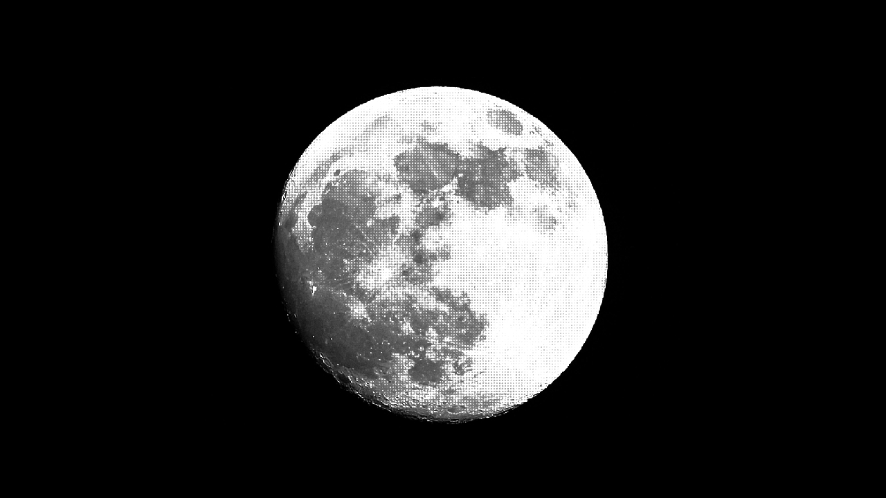 full moon greyscale halftone screen blend