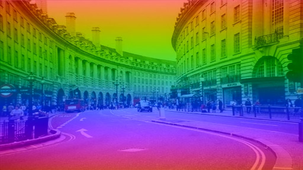 rainbow gradient version 1 mixed with london image