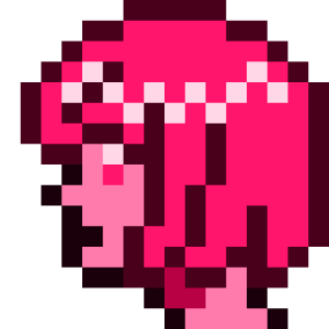 anime girl side view bob pink monochrome