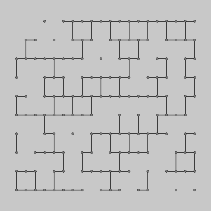 triangle grid with connected rendered lines and circles only