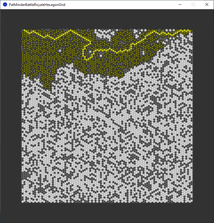 pathfinder race hexagon grid - top edge - a star explored nodes