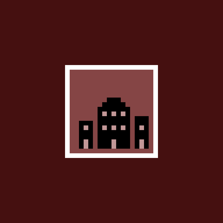 red monochrome cityscape - straight line