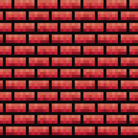 Repeating brick texture with noisy dithering, shadows and highlights