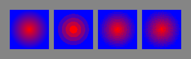different radial dithering gradients