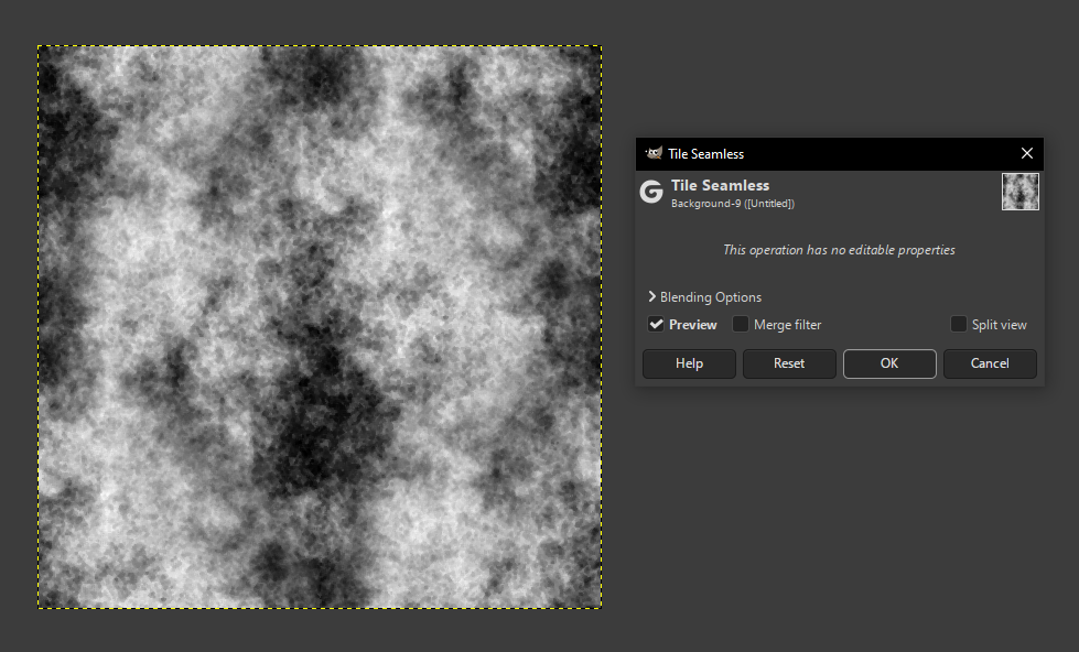 gimp image editor - tile seamless properties