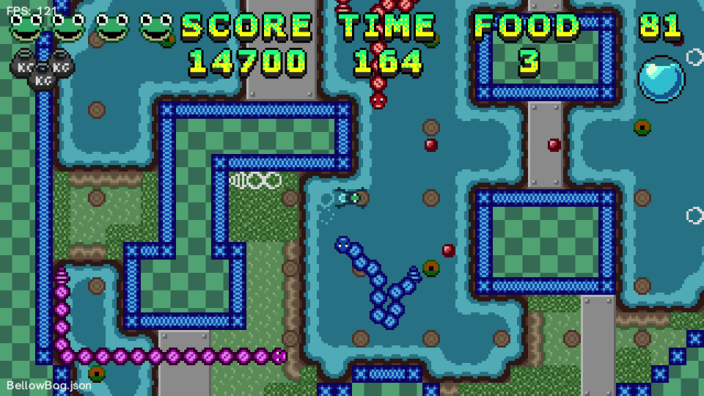 Bellow bog level in the frog game mode of the video game agate dragon snake